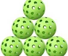 Pickleball Balls Outdoor with 40 Small Precisely Drilled Holes, Durable and Consistent Bounce Outdoor Picklebal Balls, 6-Pack