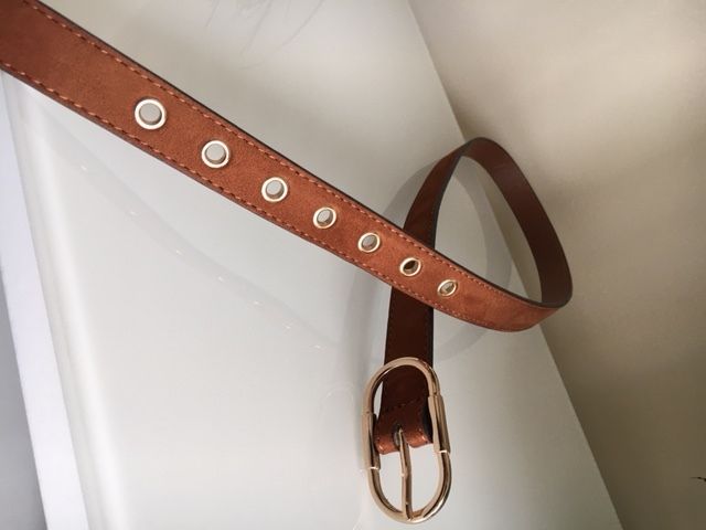 Tan brown leather belt