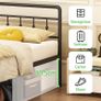 Small Double Bed Frame with Headboard and Footboard 120x190cm,46 cm High Bed frame small double with Steel Slats Support, Noise Free, Easy Assembly, Black Image 3