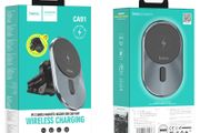 Hoco CA91 Magic Magnetic Car-Vent 15W Wireless Charger Grey