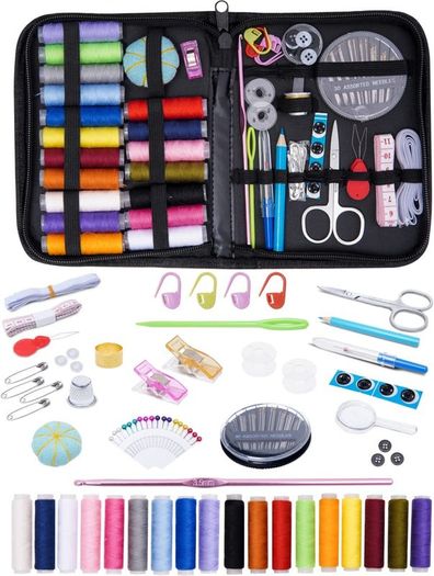 Professional Sewing Kit with a fine Quality Zipper Bag 103 Pcs Needle and Thread Kit for Beginners and Adults with 21 Different Premium Sewing Supplies for DIY, Home, Travel & Emergency Mending