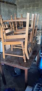Antique extendable table and chairs.