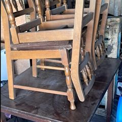Antique extendable table and chairs.