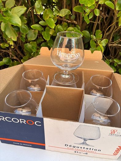 6 Brandy Glasses.