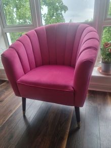 Pink Velvet Accent Chair
