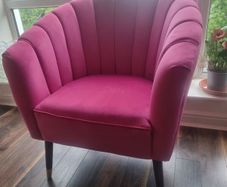 Pink Velvet Accent Chair