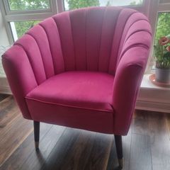 Pink Velvet Accent Chair