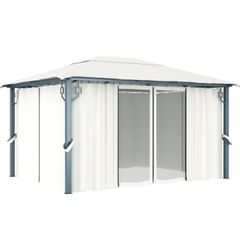 4 X 3m Stunning Pavillion Garden Sun Shelter with Curtains