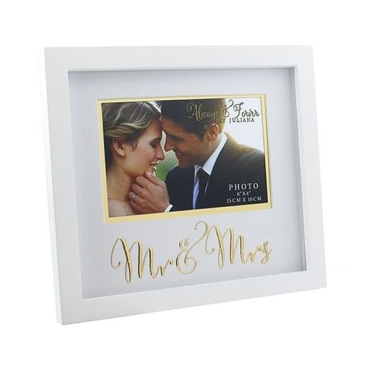 Always and Forever MR AND MRS Gold Words Wedding Photo Frame