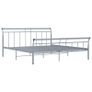 Bed Frame Grey Metal 160x200 cm Image 2