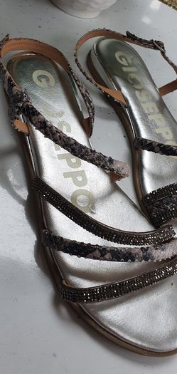 GIOSEPPO silver bling strappy sandals Sz 41 (Fit 7-7.5 UK)