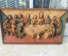 Last supper hand painted wall plaque free postage