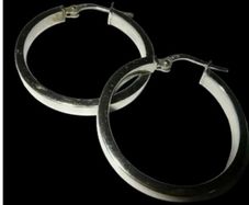 Vintage 9ct White Gold Hallmarked Hoop Earrings