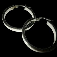 Vintage 9ct White Gold Hallmarked Hoop Earrings