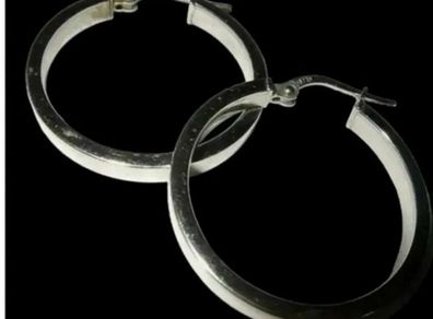 Vintage 9ct White Gold Hallmarked Hoop Earrings