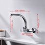 Ibergrif M16357 Kitchen Faucet, Wall Mounted Kitchen Faucet, 360 Degree Rotatable, For Kitchen Sink, Chrome, Silver Image 2