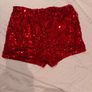 Red Sequin Shorts XS Image 2