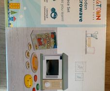 Little town wooden microwave set for toy kitchen