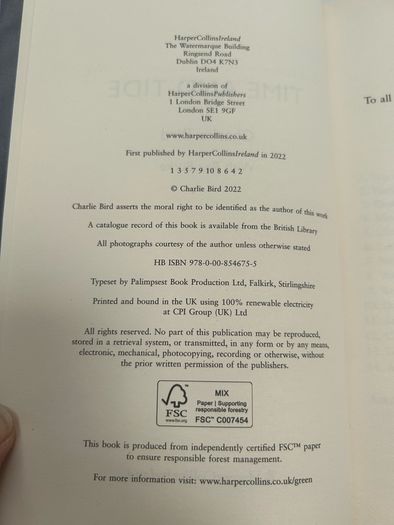 Charlie Bird Autobiography Time and Tide Signed