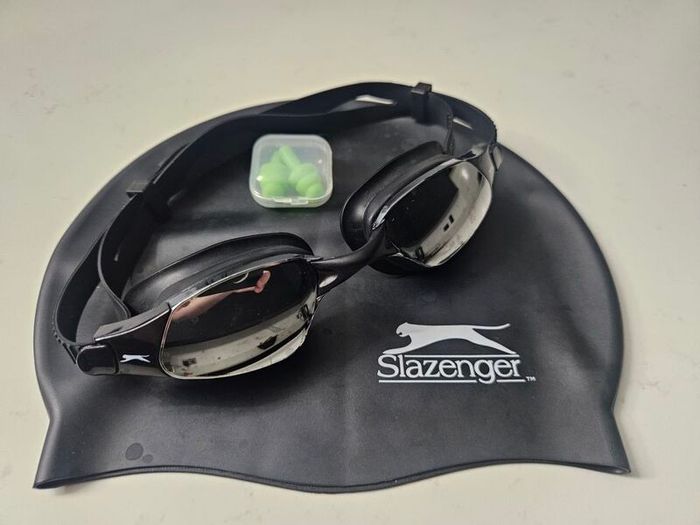 Slazenger Swimming Goggles, Hat and Ear Plugs