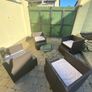 Rattan Garden Chairs with footstool & table. Image 2