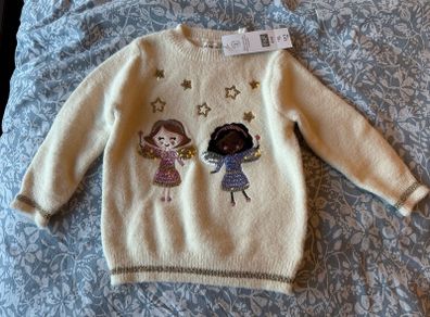 BNWT adorable jumper for a girl, with sequin fairies, 2-4 years, 98-104cm