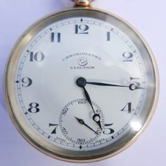 Vintage Chronometre Election Gold Plated Pocket Watch Mechanical  Retro Vintage, the watch works well and keeps time