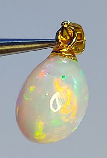 Ethiopian Fire Opal Pendant 2.93ct on Goldplated S925 Silver