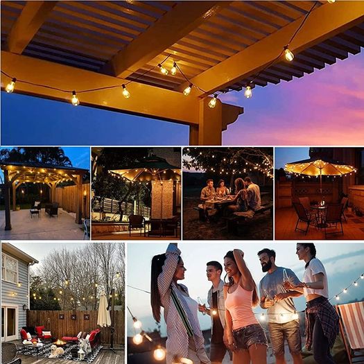 Outdoor String Lights Mains Powered, 100Ft ST38 Garden String Lights with 50+2Pcs LED Filaments Vintage Bulbs, Waterproof IP65 2700K Warm White for Patio Outside Party Wedding Backyard Terrace (FREE SHIPPING)