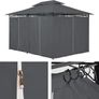 Gazebo 3 x 4 m Water-Repellent Metal Garden Stable Robust Side Walls Garden Image 4