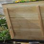 Garden Storage Box, 121 Liters, 2 Wheels, Weatherproof, Metal Frame, Natural Wood, 100x50x43 cm Image 3