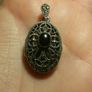 Sterling Silver Locket with Marquesites Image 6