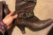 faith brown leather boots
