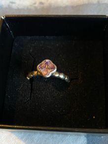 Amethyst Sterling silver ring, Spinning branded