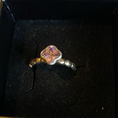 Amethyst Sterling silver ring, Spinning branded