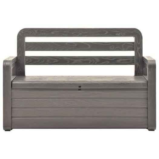 Garden Storage Bench 132.5 cm Plastic Anthracite