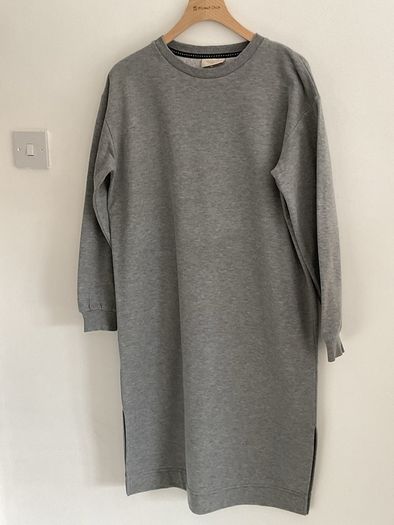dress freequent brand size small grey sweatshirt dress with side slits