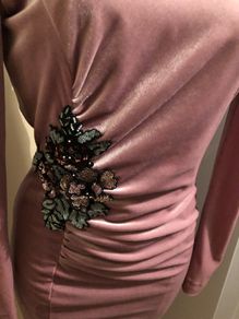 Designer Nissa Velvet Embellished Dress
