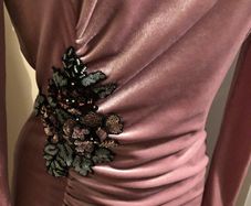 Designer Nissa Velvet Embellished Dress