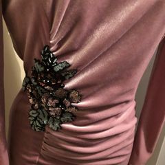 Designer Nissa Velvet Embellished Dress