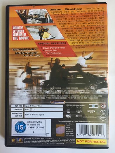 Transporter 2 [2005] Jason Statham [Movie DVD]