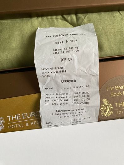 The Europe Hotel & Resort Gift Voucher