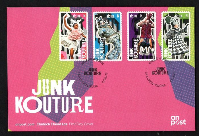 2023 Ireland Junk Kouture Fashions Commemorative Stamps An Post First Day Cover (FDC)