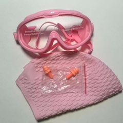 Pink Swimming Set: Mask, Cap & Ear Plugs  - Good Condition!