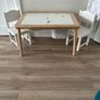 Children's Wooden table with storage and 2 wood chairs Image 3