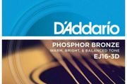 Acoustic Guitar Strings D'Addario 3 sets 12-53 EJ16-3D Phosphor Bronze