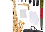 Alto Saxophone E-Flat Beginner Brass Saxophone Kit with Case (23 Keys)