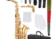 Alto Saxophone E-Flat Beginner Brass Saxophone Kit with Case (23 Keys)