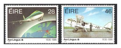 1986 Ireland Golden Jubilee of the National Airline Aer Lingus Stamps Mint Never Hinged (MNH)