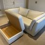 Two Seater Off-White Couch with Storage Foot Rest Image 2
